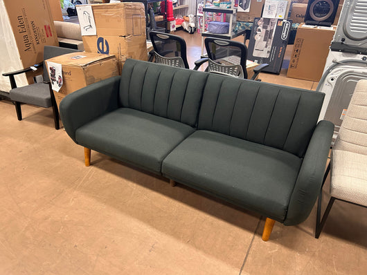 Novogratz Brittany Sofa Futon - Premium Upholstery and Wooden Legs - Dark Gray!  -Brand new in the box