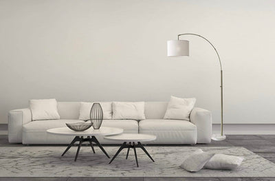 Adesso 4249-21 Bowery Arc Lamp, 73.5 in, 100W Incandescent/26W CFL, Antique Brass Finish, 1 Floor Lamp- NEW AND ASSEMBLED!!!!!
