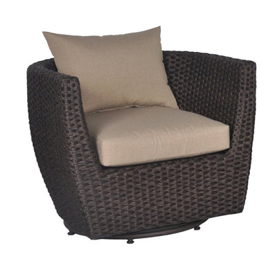 Everluck Swivel Chair, 1 piece, Brown Wicker with Tan Cushions**New**