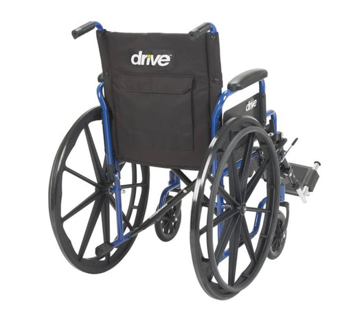 Drive Medical Blue Streak Wheelchair with Flip Back Desk Arms, Elevating Leg Rests, 18" Seat- NEW OUT OF BOX!!!