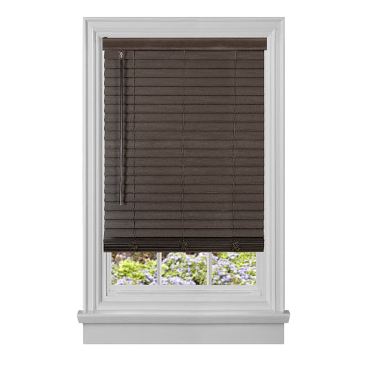 The Achim Cordless GII Madera Falsa Indoor Cordless Mahogany Vinyl Room Darkening Window Faux Wood Blind- NEW IN BOX!!!