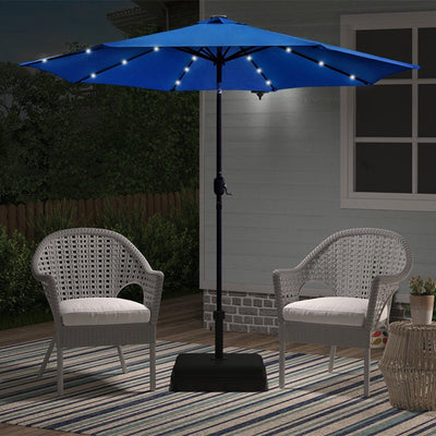 Abble 9 Feet Crank & Tilt Lighted Patio Umbrella-Blue**New in box**