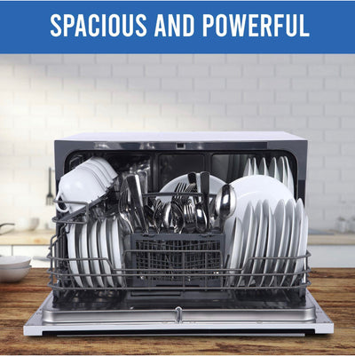 Farberware Professional Compact Portable Countertop Dishwasher with 6 Place Settings and Silverware Basket, LED Display, Energy Star, White!! NEW OUT OF BOX!!
