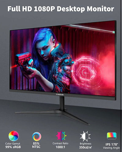 FYHXele G2465F Gaming Monitor 24 Inch 165Hz, Support 144Hz 1ms IPS 1920x1080P, 2xHDMI 1xDP, Built-in Speakers, Adaptive Sync, VESA 75mmx75mm, Black!  -Brand new in the box