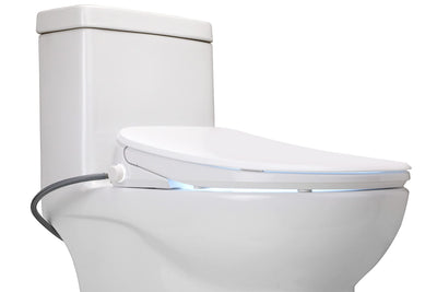 ALPHA BIDET UX Pearl Bidet Toilet Seat in Elongated White | Ultra Low Profile | Endless Warm Water | Arced Stainless Steel Nozzle | LED Nightlight | Dryer | Deodorizer | **New in box**