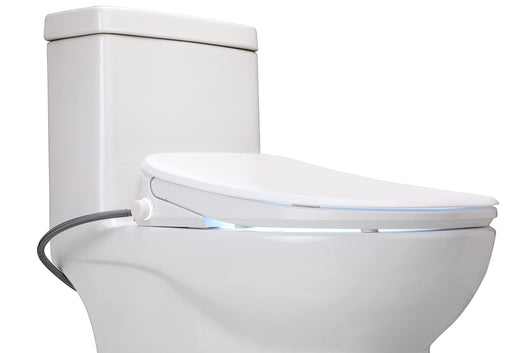ALPHA BIDET UX Pearl Bidet Toilet Seat in Elongated White | Ultra Low Profile | Endless Warm Water | Arced Stainless Steel Nozzle | LED Nightlight | Dryer | Deodorizer | **New in box**