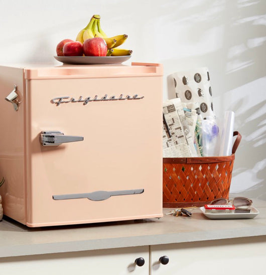 1.6 Cu ft. Retro Compact Refrigerator with Side Bottle Opener, Coral- NEW OUT OF BOX!!!!