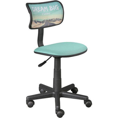 Urban Shop Task Chair with Adjustable Height & Swivel, 225 lb. Capacity, Blue Print- NEW (small stain on seat)