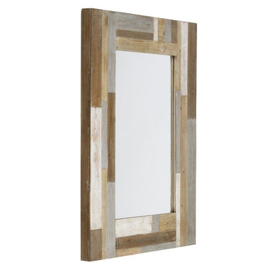 Aspire Home Accents Duncan Farmhouse Wood Wall Mirror, Multi-colored, 38" x 28"**New**