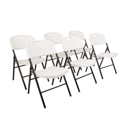 Amazon Basics Folding Plastic Chair with 350-Pound Capacity - 6-Pack, White**New in box**