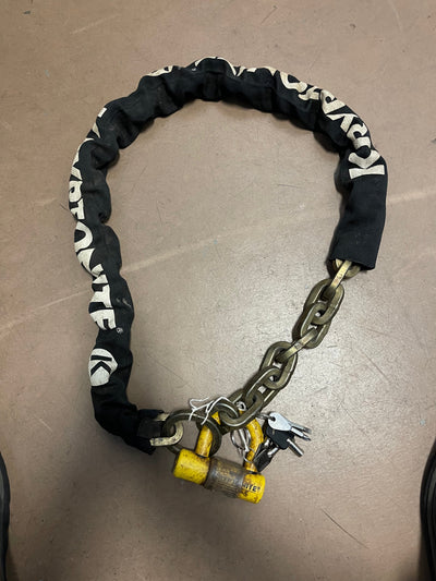 USED KRYPTONITE BIKE LOCK AND CHAIN - MASSIVE !