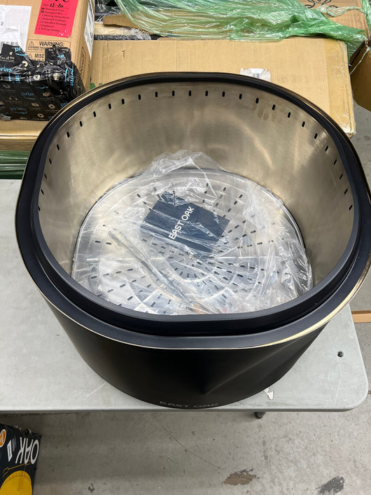 EAST OAK Pan Stove Fire Pit 29", Somkeless Fire Pits for Outside Large Wood Burning Firepit in Pitch Charcoal- NEW OUT OF THE BOX! (Dented on the outside from shipping but otherwise perfect!)
