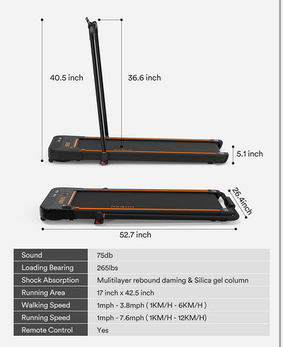 UREVO 2 in 1 Under Desk Treadmill, 2.5HP Folding Electric Treadmill Walking Jogging Machine for Home Office with Remote Control!  -Brand new out of the box (Brand new but remote is missing back battery cover)
