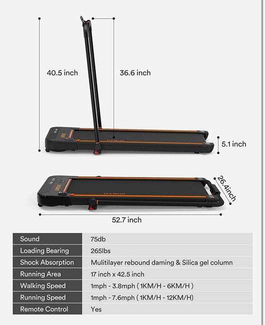 UREVO 2 in 1 Under Desk Treadmill, 2.5HP Folding Electric Treadmill Walking Jogging Machine for Home Office with Remote Control!  -Brand new out of the box (Brand new but remote is missing back battery cover)
