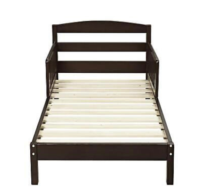 Jackson Kids Wood Toddler Bed with Safety Guardrails, Espresso**New in box**