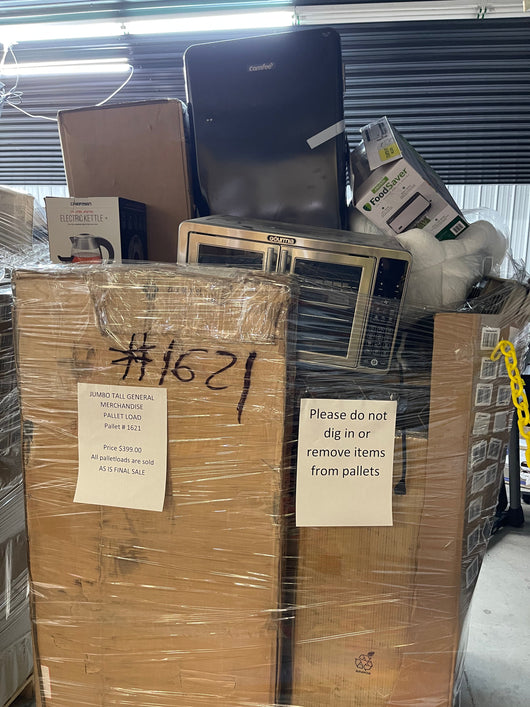 Jumbo huge liquidation pallet- over 7 ft tall ! Pallet number 1621