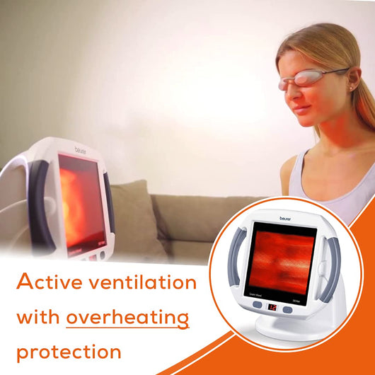 Beurer IL50 Infrared Heat Lamp, Red Light Heat Device (Portable), for Muscle Pain and Pain Relief, for Cold Relief, Improves Blood Circulation, 300W, Safety-Features**New in box**