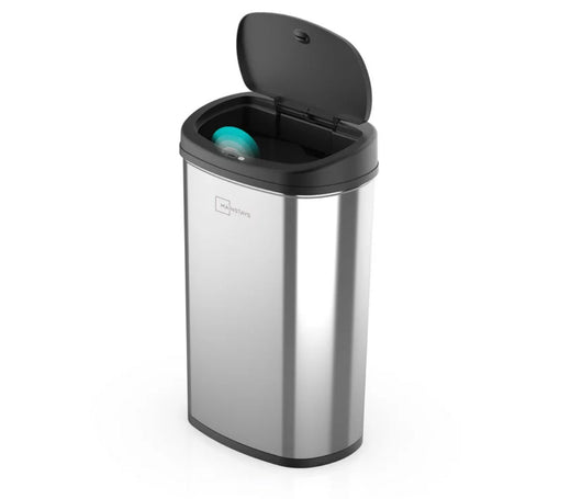 Mainstays 13.2 gal /50 L Motion Sensor Kitchen Garbage Can, Stainless Steel- NEW,small dents from shipping**