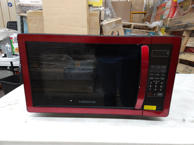 Farberware Classic 1.1 Cu. Ft. 1000-Watt Microwave Oven with LED Lighting, Metallic Red!! NEW OUT OF BOX!!