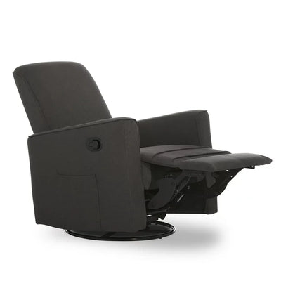 Evolur Raleigh Glider Recliner Charcoal with High Backrest Support, Durable Polyester Fabric**New and assembled**