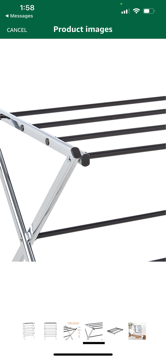 Amazon Basics Foldable Laundry Rack for Air Drying Clothing - 41.8" x 29.5" x 14.5", Chrome- NEW IN BOX!!!