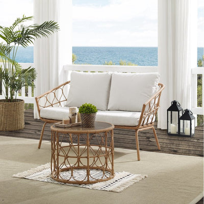 Crosley Juniper 2 Pieces Outdoor Wicker Conversation Set- Loveseat & Coffee Table- NEW AND ASSEMBLED!!!