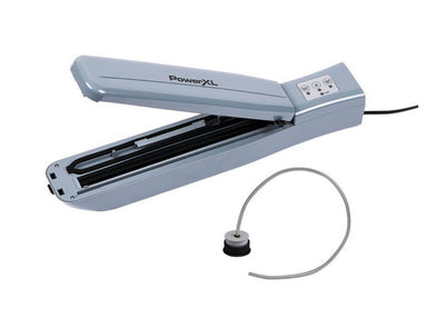 PowerXL Duo NutriSealer Plus 6-in-1 Vacuum Sealer Machine with Vacuum Seal Bags and 2-pc. Roll Set, Food Preservation System, Gray- NEW IN BOX!!!