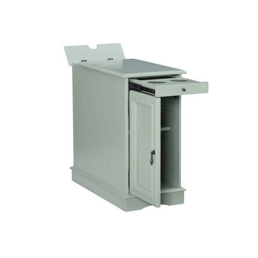 Powell Butler Accent Table with USB and Electrical Charging Station, Aqua**New in Box**