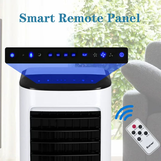 Costway Evaporative Portable Air Cooler Fan & Humidifier with Filter Remote Control**New in box,missing wheels**