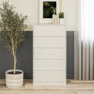 Mainstays Classic 5 Drawer Dresser, White**New in Box**