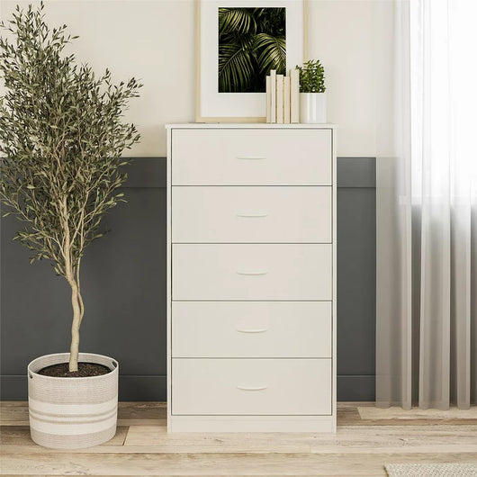 Mainstays Classic 5 Drawer Dresser, White**New in Box**