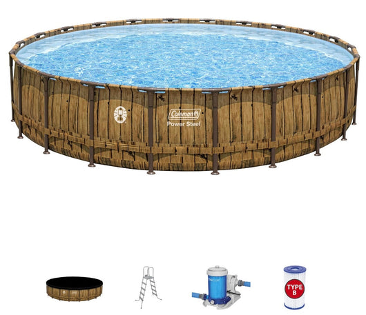 Coleman Power Steel 22’ x 52” Round Above Ground Pool Set!! NEW IN BOX!!