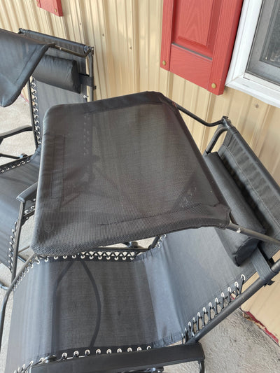 Used zero gravity outdoor lounge chairs in black!