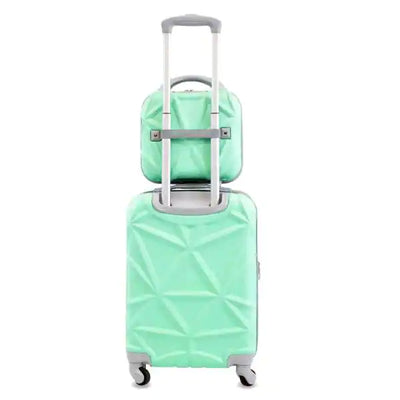 AMKA Gem 2-Piece Mint Carry-On Spinner Cosmetic Suitcase**New in Box**