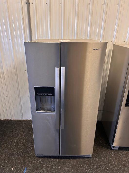Whirlpool 28.4-cu ft Side-by-Side Refrigerator with Ice Maker (Fingerprint Resistant Stainless Steel)!  -Brand new, does have a minor scratch & dent from shipping, photos shown