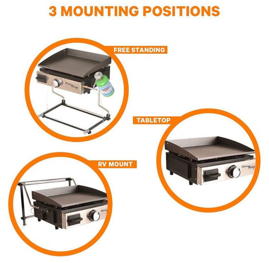 Flameking Flat Top Cast Iron Griddle for Table Top/Wall Mounted/Floor Stand!! LIGHTLY USED USED ONCE, VERY CLEAN MINOR DAMAGE ON GRIDDLE TOP(PHOTO SHOWN)!!