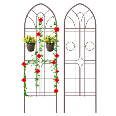 Amagabeli Garden Trellis 72” x21” Heavy Duty Rustproof Iron Metal Trellis for Potted Plants Support Trellis for Climbing Plants 2 Pack Brown**New in box**