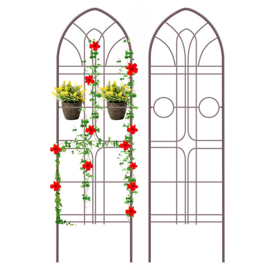 Amagabeli Garden Trellis 72” x21” Heavy Duty Rustproof Iron Metal Trellis for Potted Plants Support Trellis for Climbing Plants 2 Pack Brown**New in box**