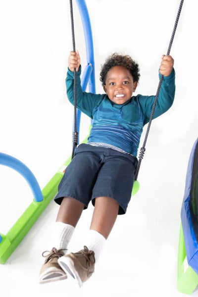 Bounce Pro My First Jump 7' Trampoline and Swing, Blue/Green- NEW IN BOX!!!!
