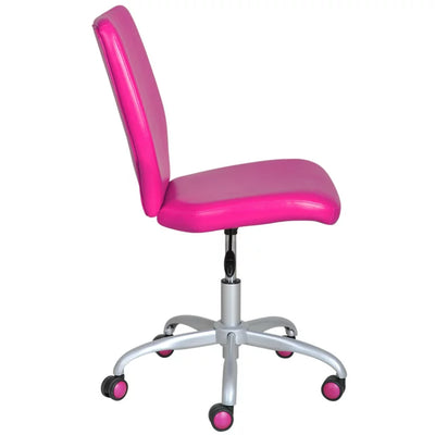 Mainstays Mid-Back Office Chair with Matching Color Casters, Fushia Faux Leather**New and assembled**