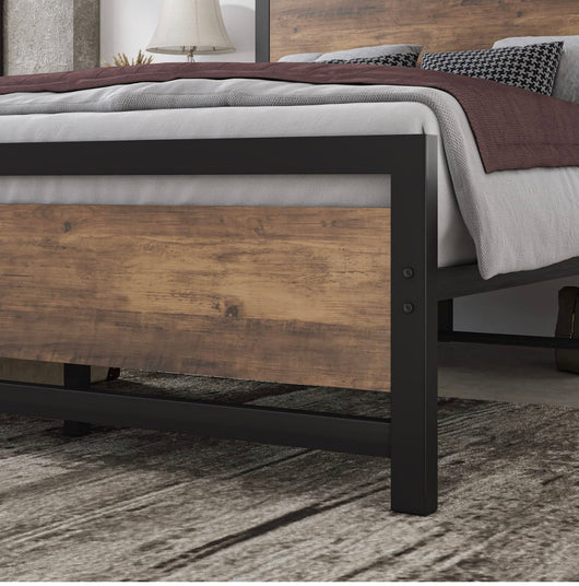 Full Size Bed Base With Headboard/Footboard matrimonial industrial metal platform bed base with resistant steel slats that supports the mattress base, double bed storage under the bed, no box spring - Full Size!  -Brand new in the box