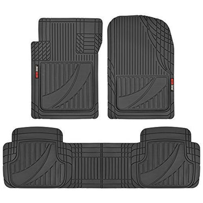 Motor Trend of-793-bk flextough advanced performance mats-3pc rubber floor mats for car suv auto all weather plus-2 front & rear liner black**New in box**