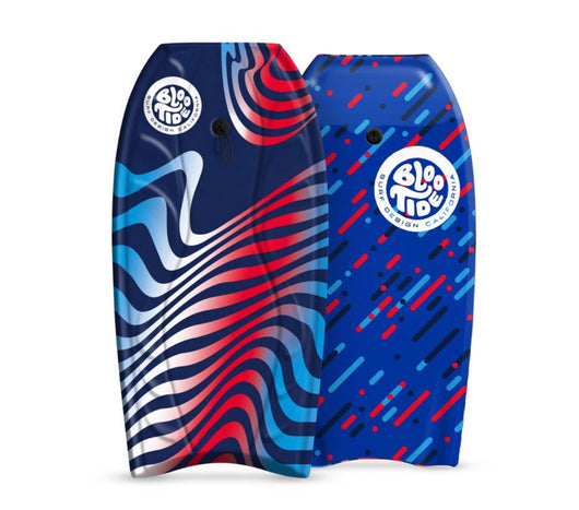 Bloo Tide 40in Bodyboard Blue Sonar Americana graphic top with basic leash, for kids and adults- NEW OUT OF BOX!!!