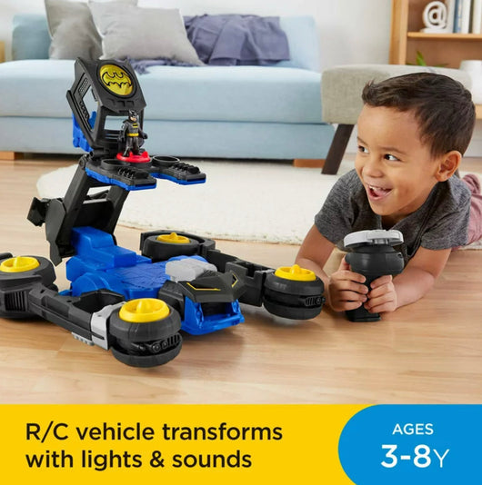 Imaginext DC Super Friends Batman Transforming Batmobile Remote Control Car with Lights & Sounds- NEW IN BOX!!!