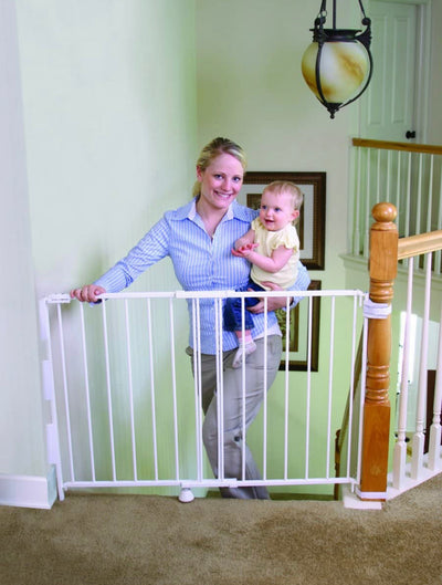 Regalo Extra Tall and Wide 2-in-1 Stairway and Hallway Wall Mounted Baby Gate, Bonus Kit, Includes Banister and Wall Mounting Kit (new in the box)