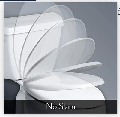 MAYFAIR 1880SLOW 000 Caswell Toilet Seat will Slowly Close and Never Loosen, ELONGATED, Long Lasting Plastic, White**new in box**