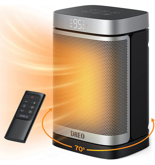 Dreo Space Heaters for Indoor Use, Atom One Portable Heater with 70°Oscillation, 1500W PTC Electric Heater with Thermostat, Fast Safety Heat, Remote, 1-12h Timer, Upgraded Small Heater for Office Home!! NEW IN BOX!!