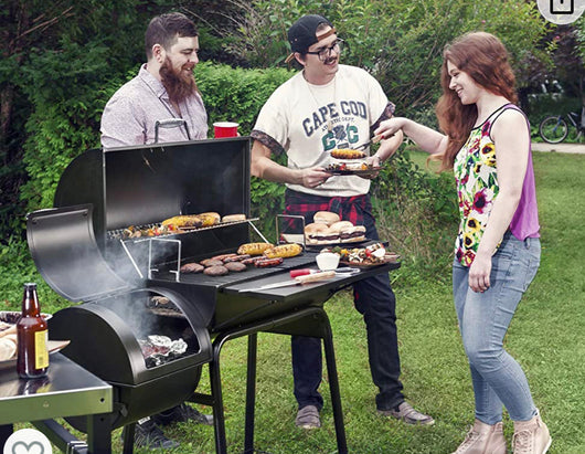 Royal Gourmet CC1830SC Charcoal Grill Offset Smoker with Cover, 811 Square Inches, Black, Outdoor Camping- new in box