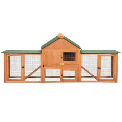 COZIWOW 2-Story Rabbit House Pet Hutch with Ramps for Backyard Orange**New in box**