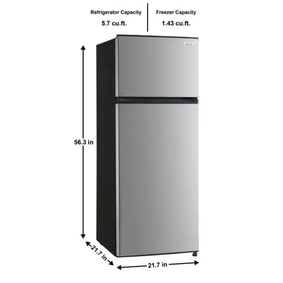 Vissani 7.1 cu. ft. Top Freezer Refrigerator in Stainless Steel Look**New,Dented from shipping** **